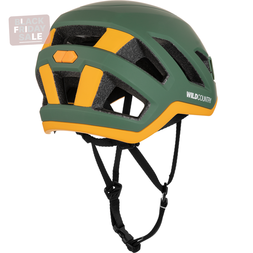Wild Country Climbing Syncro Helmet Outdoor Action Green Ivy- Back Angled