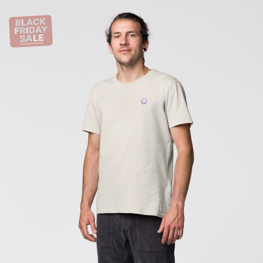 Wild Country Climbing Flow T-Shirt Man Outdoor Action Moonstone - Front Angled Fit on Model
