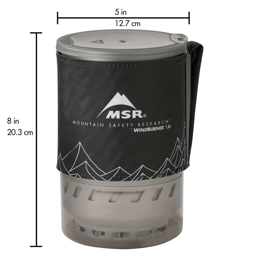 MSR WindBurner Duo Stove System Outdoor Action- packed dimensions