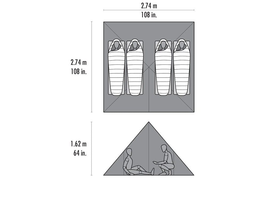 MSR Front Range U/light Tarp Shelter (PF) Outdoor Action- Floorplan