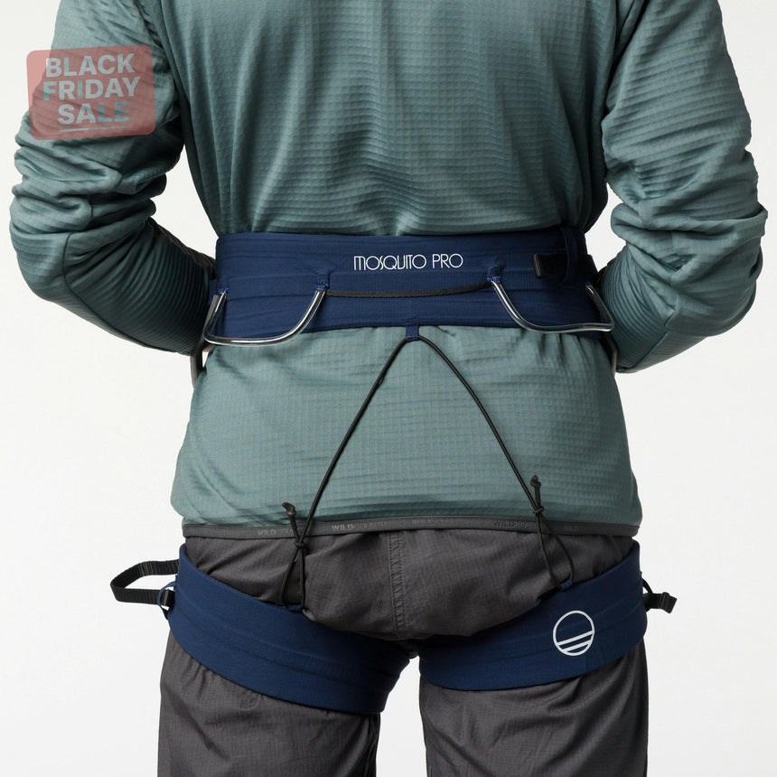 Wild Country Climbing Mosquito Pro Harness Outdoor Action Navy - Webbing straps