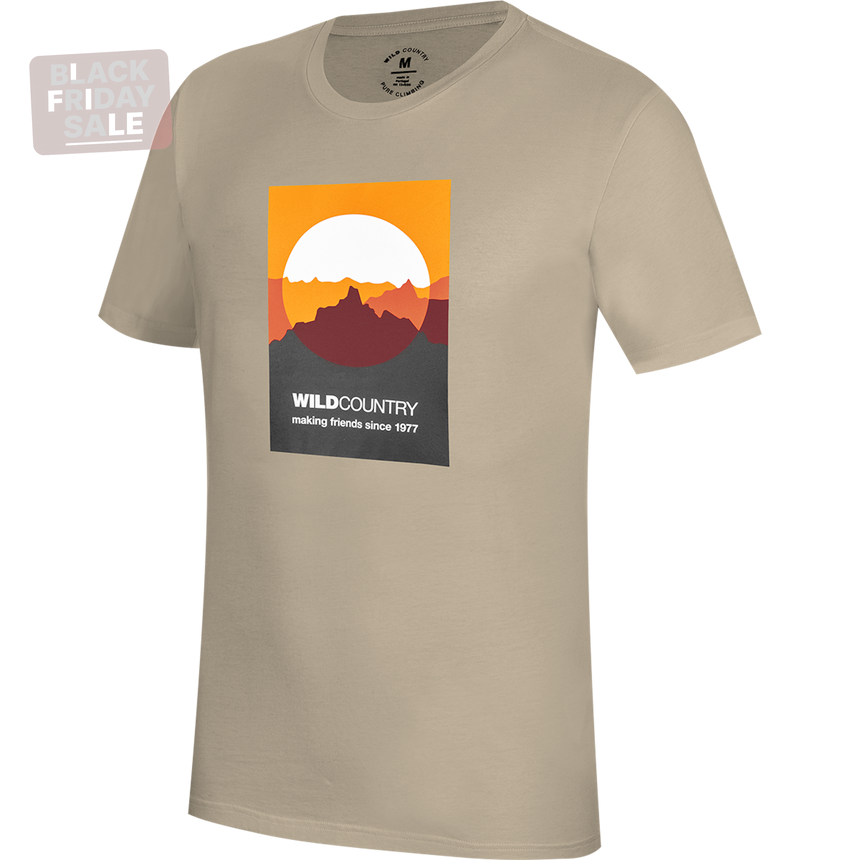 Wild Country Climbing Flow T-Shirt Man Outdoor Action Brindle - Front Angled