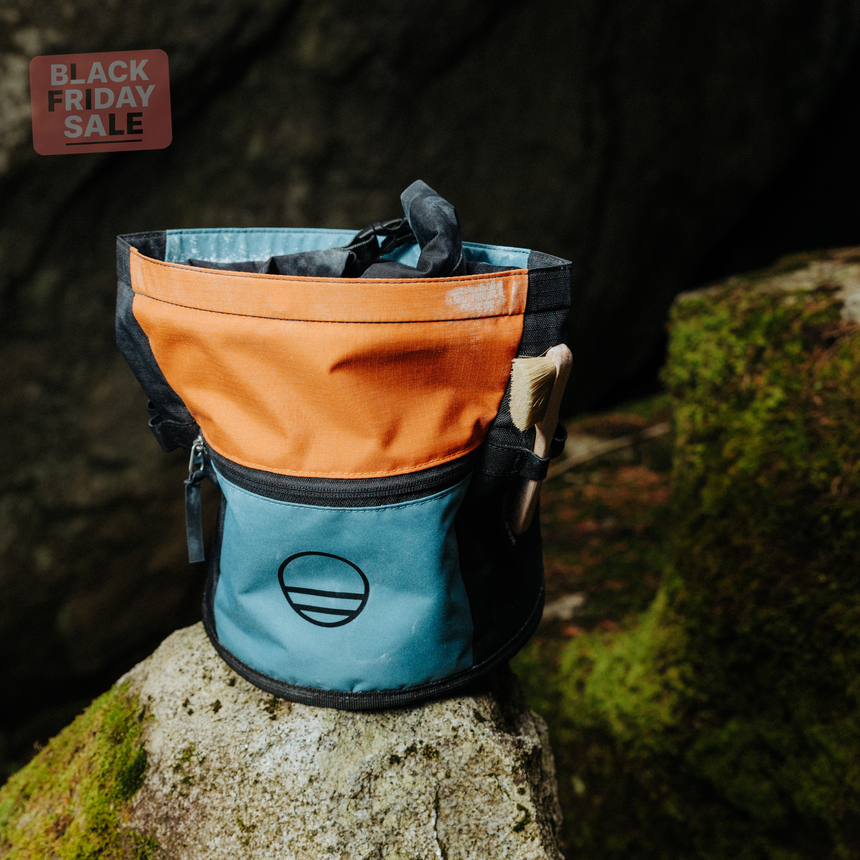 Wild Country Climbing Sequence Chalk Bucket Outdoor Action Deepwater/Sandstone/Black -Product In Use