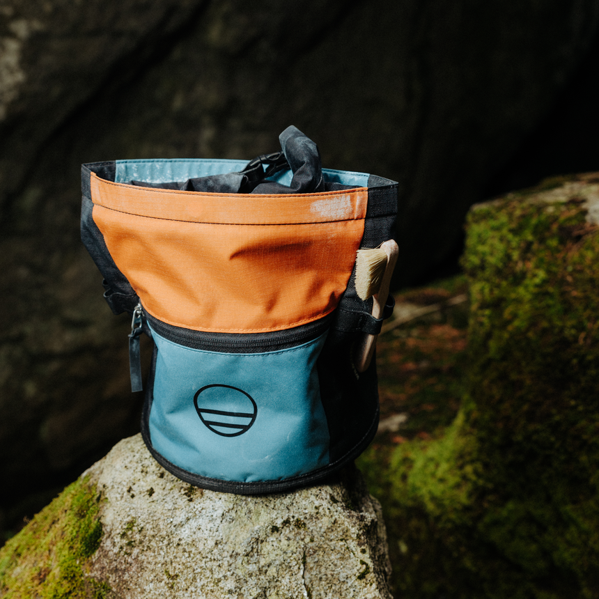 Wild Country Climbing Sequence Chalk Bucket Outdoor Action Deepwater/Sandstone/Black -Product In Use