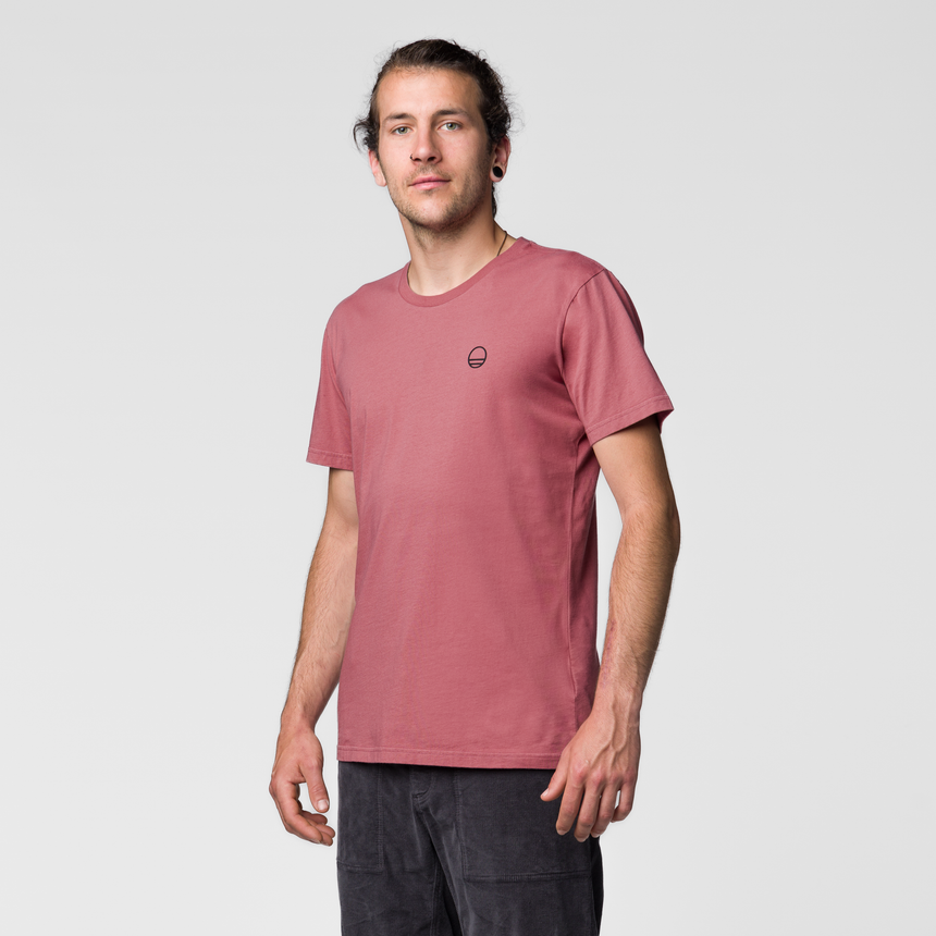 Wild Country Climbing Flow T-Shirt Man Outdoor Action Mallow - Front Angled Fit on Model