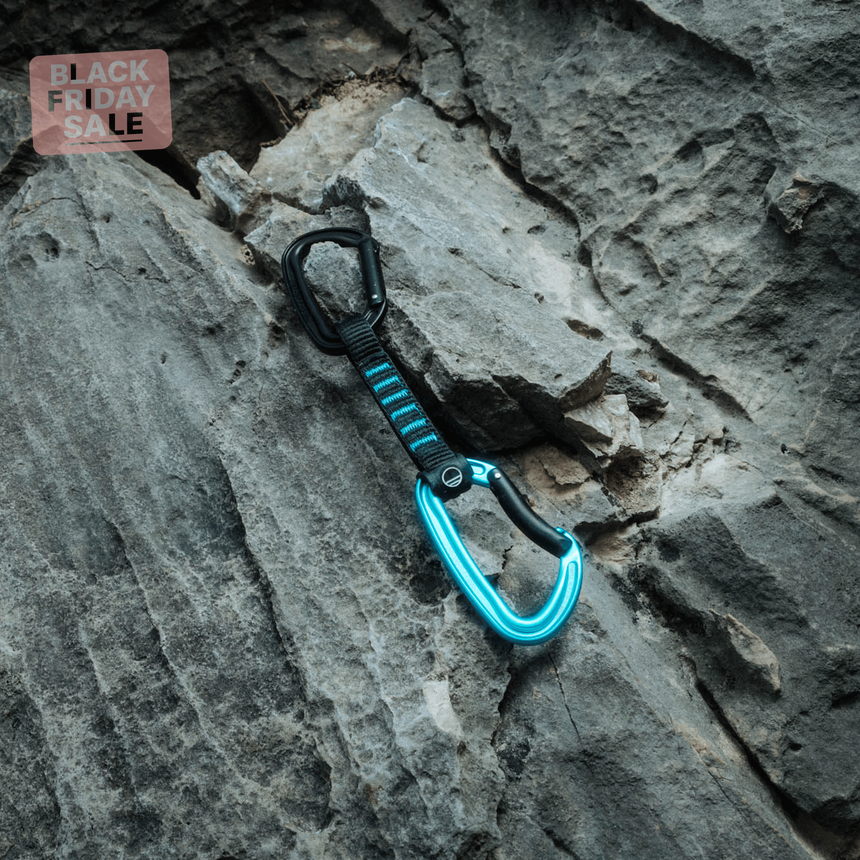Wild Country Climbing Wildsport Quickdraw 6X12CM Outdoor Action Black/Turquoise - Product In Use