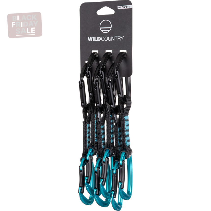 Wild Country Climbing Wildsport Quickdraw 6X12CM Outdoor Action Black/Turquoise - Set