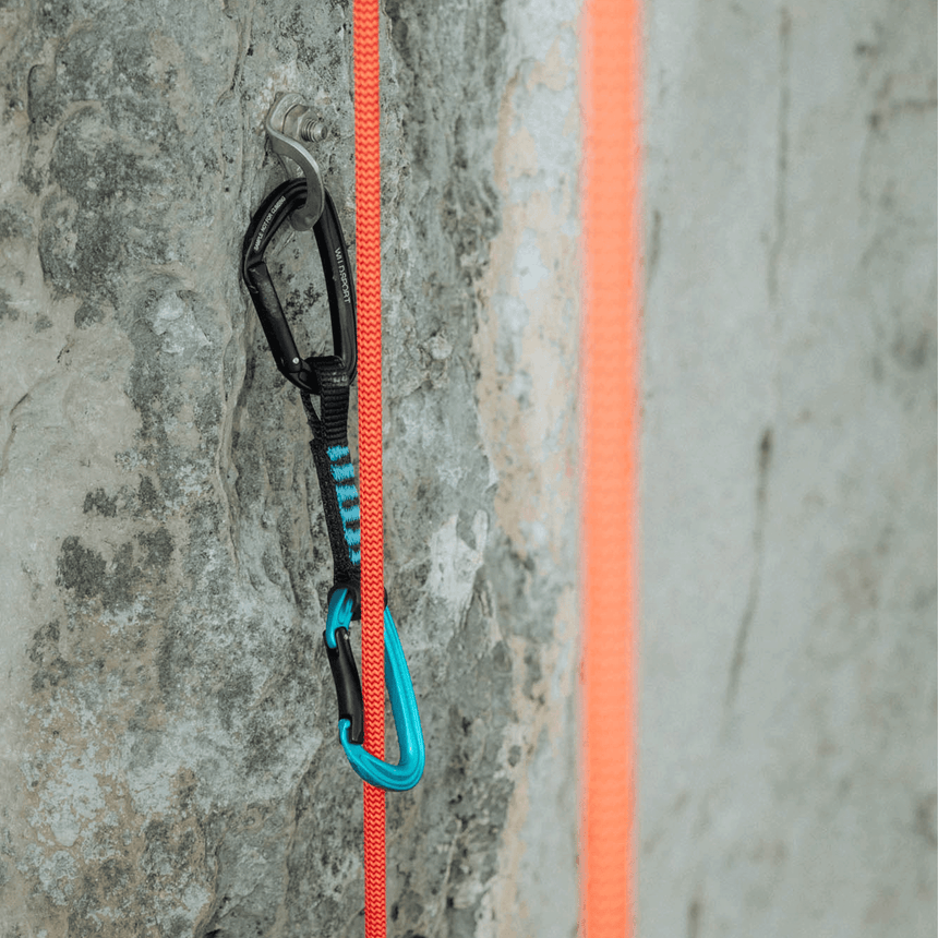 Wild Country Climbing Wildsport Quickdraw 6X12CM Outdoor Action Black/Turquoise - Product In Use