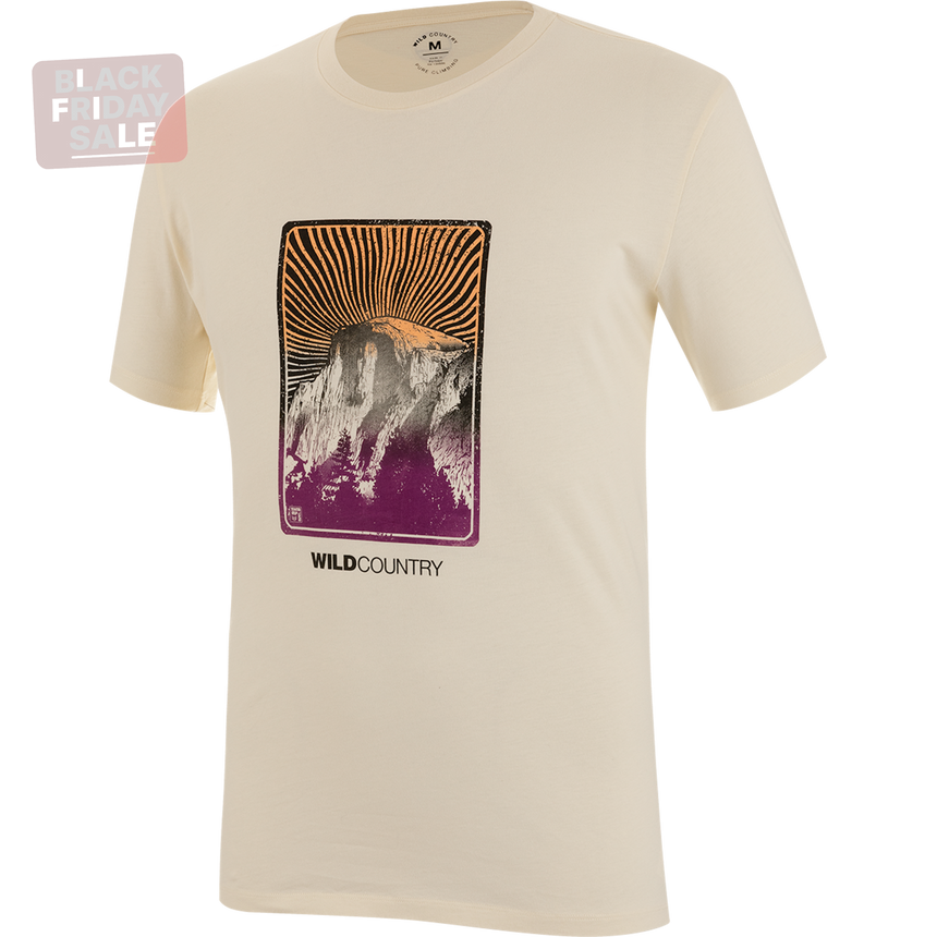 Wild Country Climbing Flow T-Shirt Man Outdoor Action Quartz - Front Angled