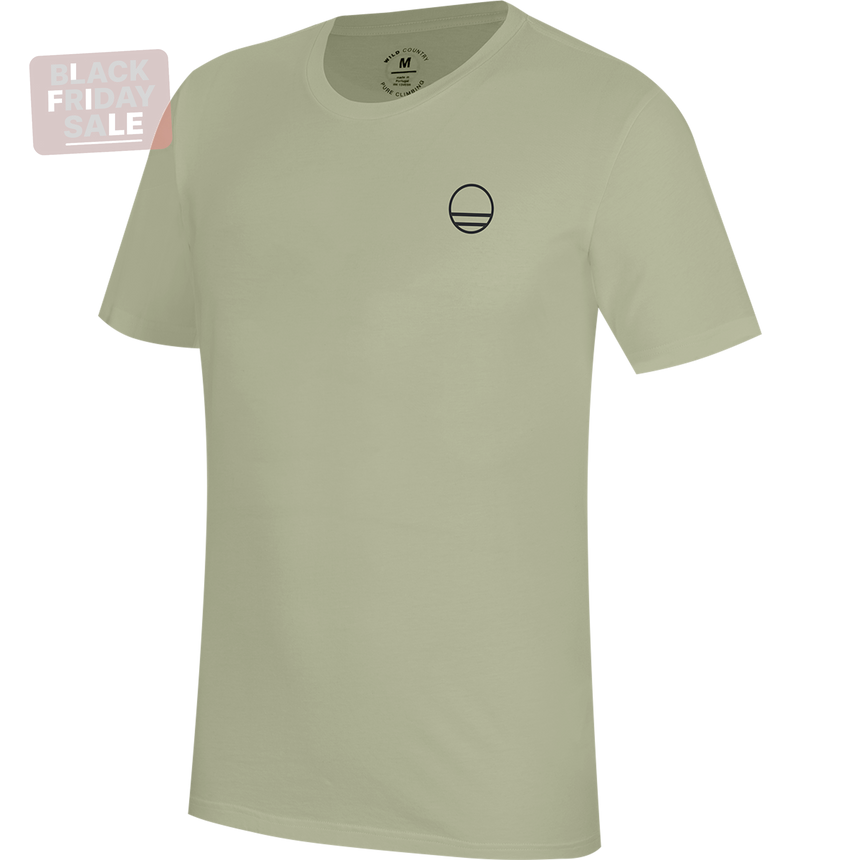 Wild Country Climbing Flow T-Shirt Man Outdoor Action Jade - Front Angled