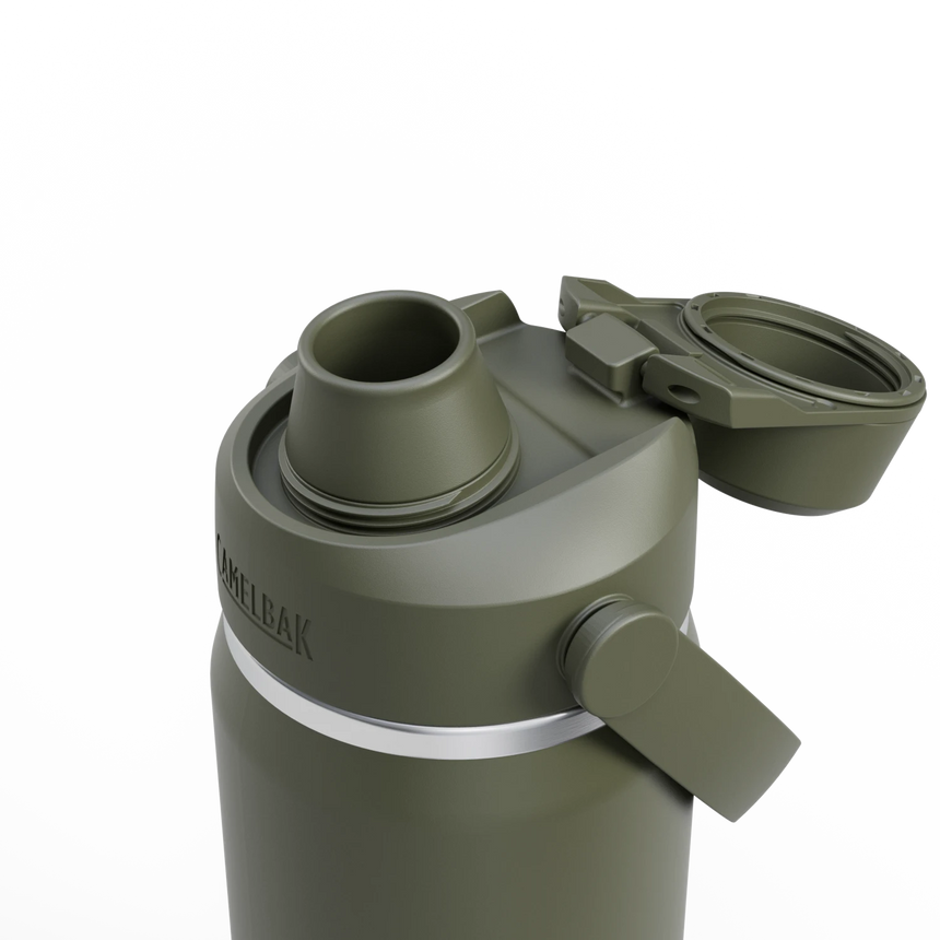 Camelbak Thrive™ Chug 20oz Bottle, Insulated Stainless Steel Outdoor Action Moss- Open