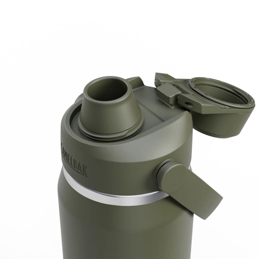 Camelbak Thrive™ Chug 25oz Bottle, Insulated Stainless Steel Outdoor Action Moss- Open