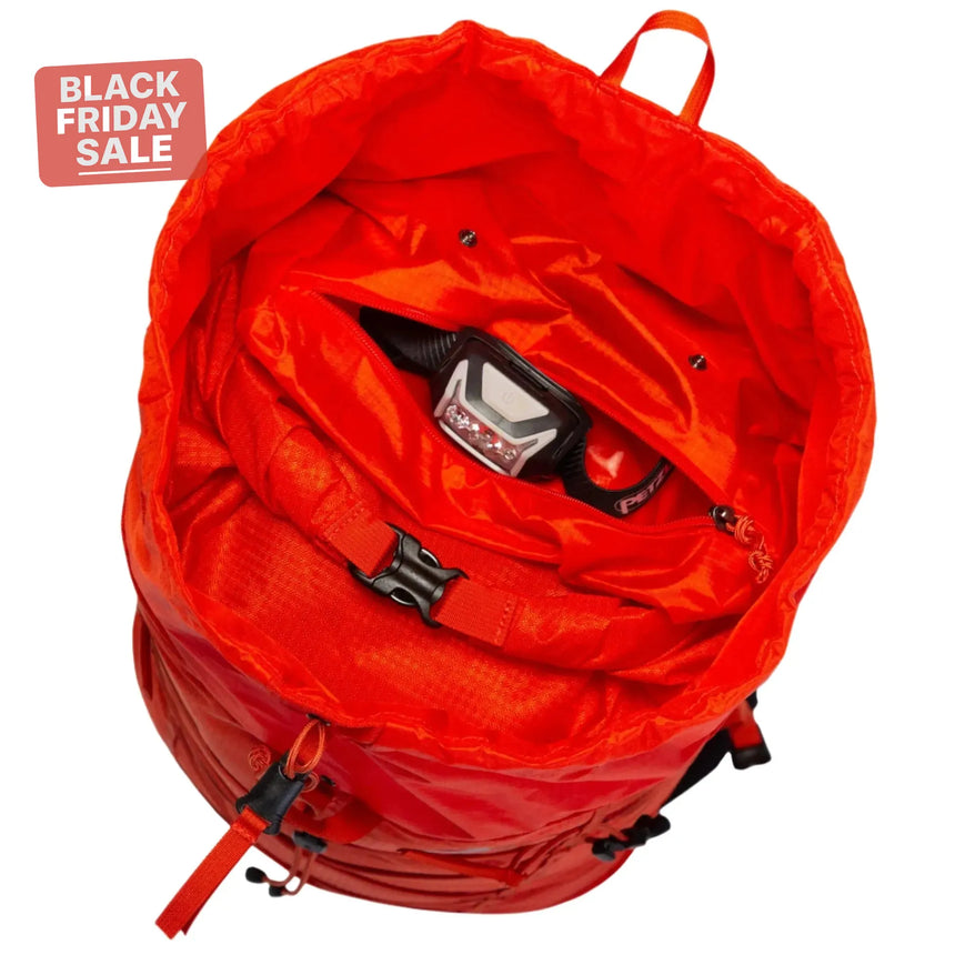 Mountain Equipment Tupilak 30+ Backpack close up top storage image