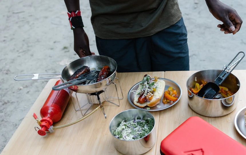 MSR Alpine Fry Pan Outdoor Action- product in use