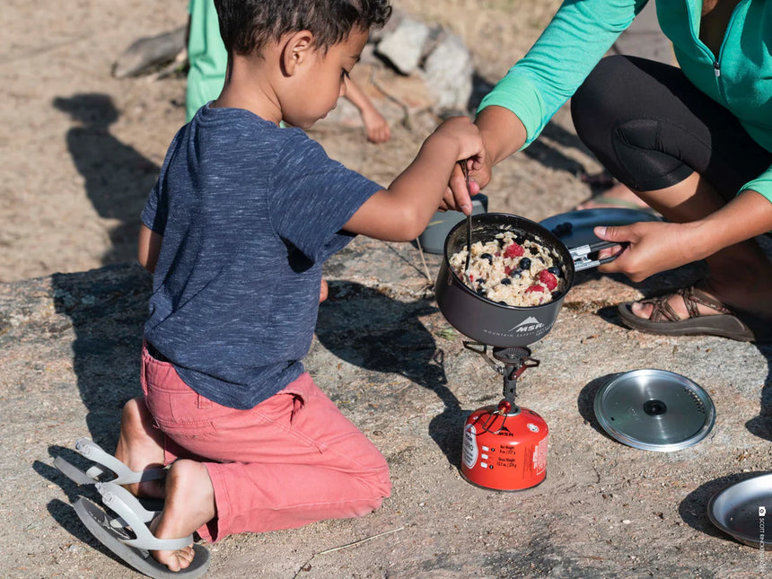 MSR Ceramic Solo Pot Outdoor Action- Product in use