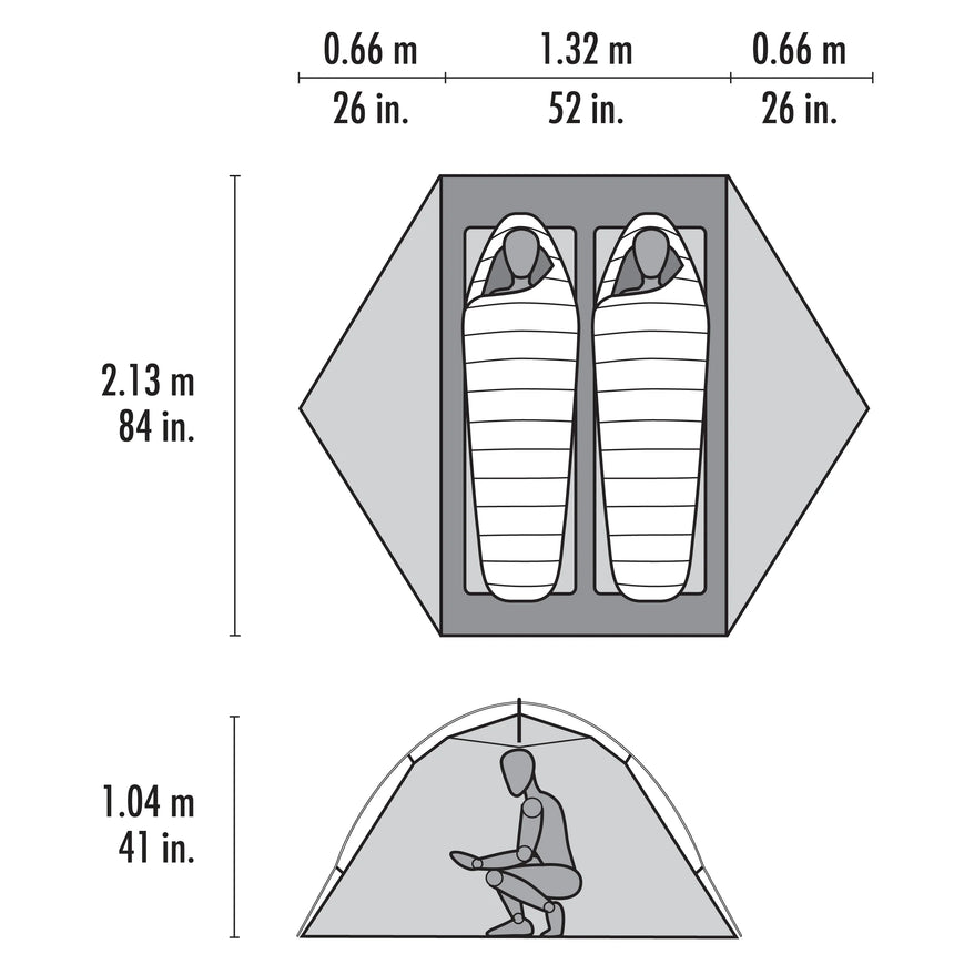 MSR Elixir™ 2-Person Backpacking Tent Outdoor Action- Floorplan
