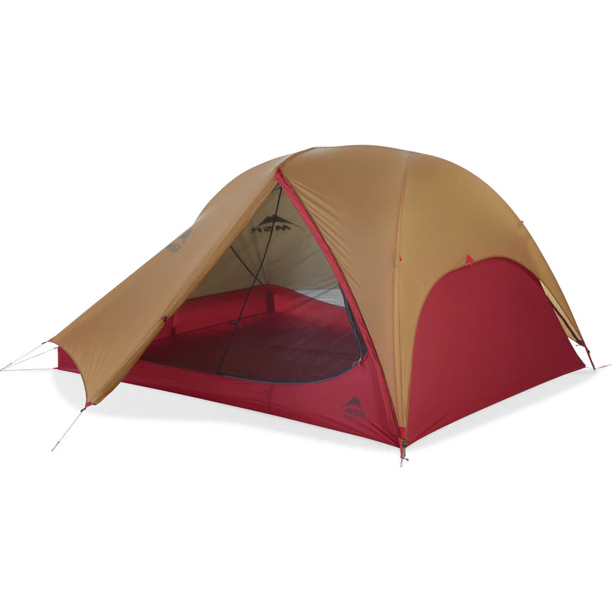 MSR FreeLite™ 3-Person Ultralight Backpacking Tent Outdoor Action- Open Fly Door