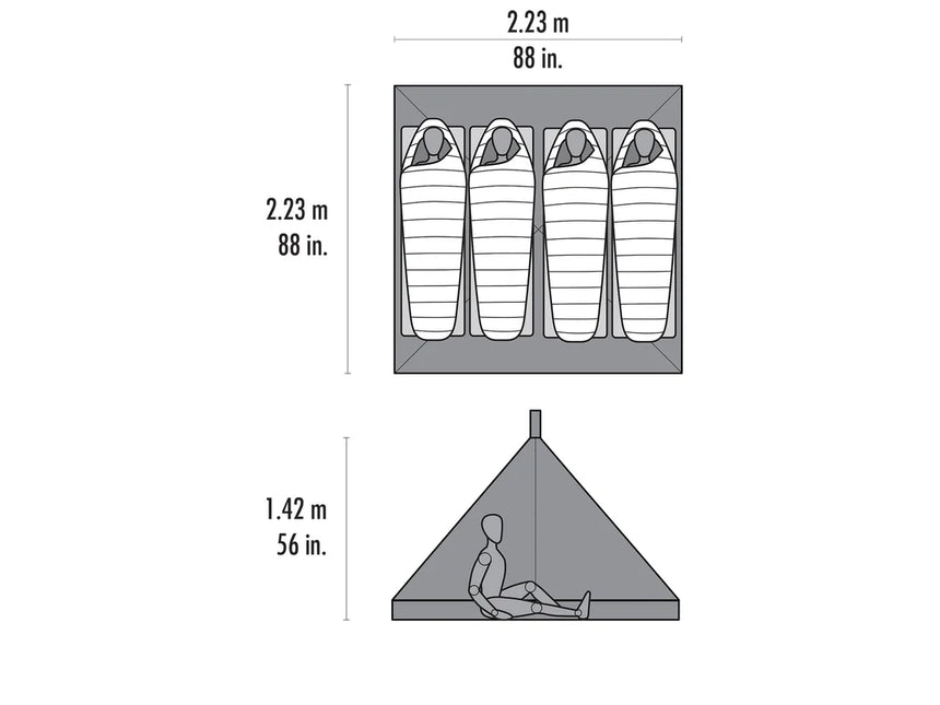MSR Front Range Bug/Floor Insert Outdoor Action- Floorplan
