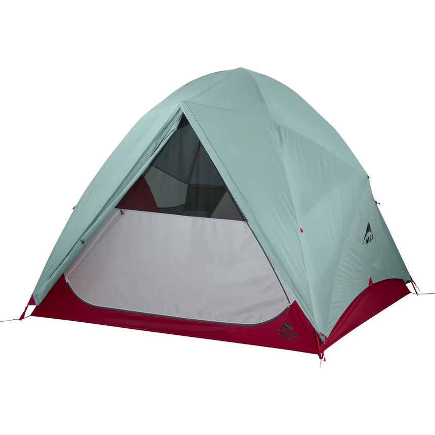 MSR Habiscape™ 6-Person Family & Group Camping Tent Outdoor Action - Open Fly Door
