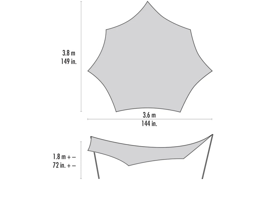 MSR Rendezvous Sun Shield 120 Shelter Outdoor Action- Floorplan