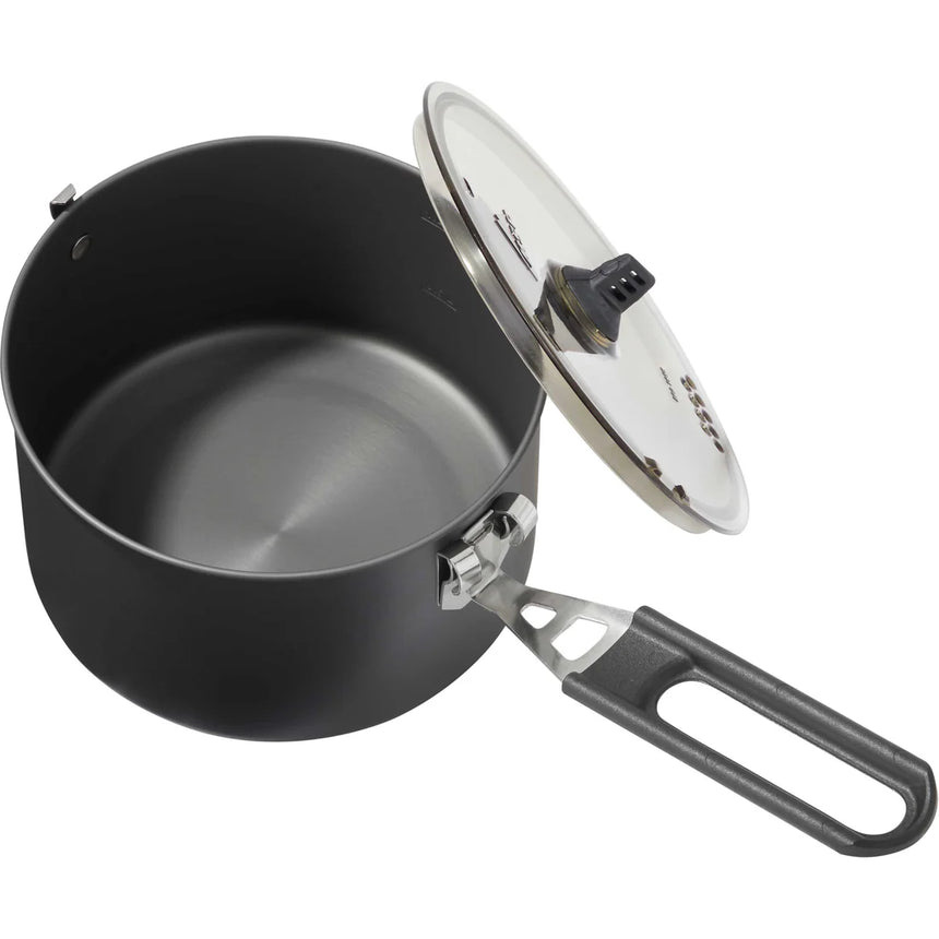 MSR Trail Lite 1.3L Pot Outdoor Action- Lid on Side