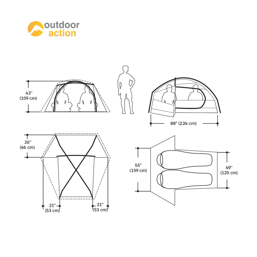 Marmot Limelight 2P Tent floor plan drawing
