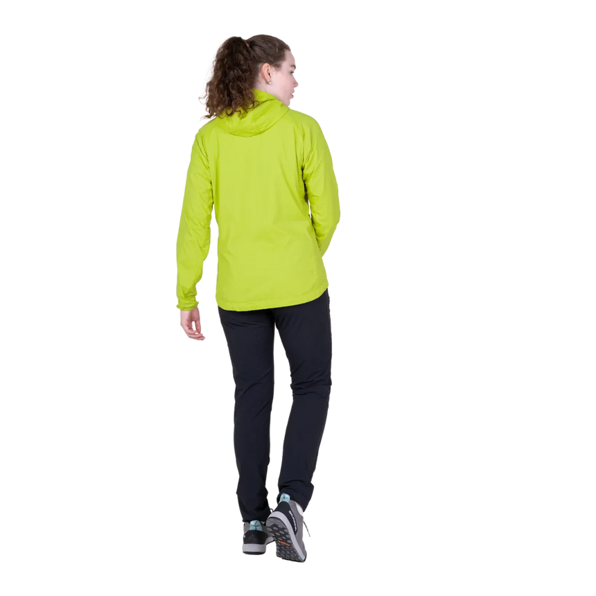 Mountain Equipment Aerotherm Hooded Women's Jacket in Vine Green - Side model view