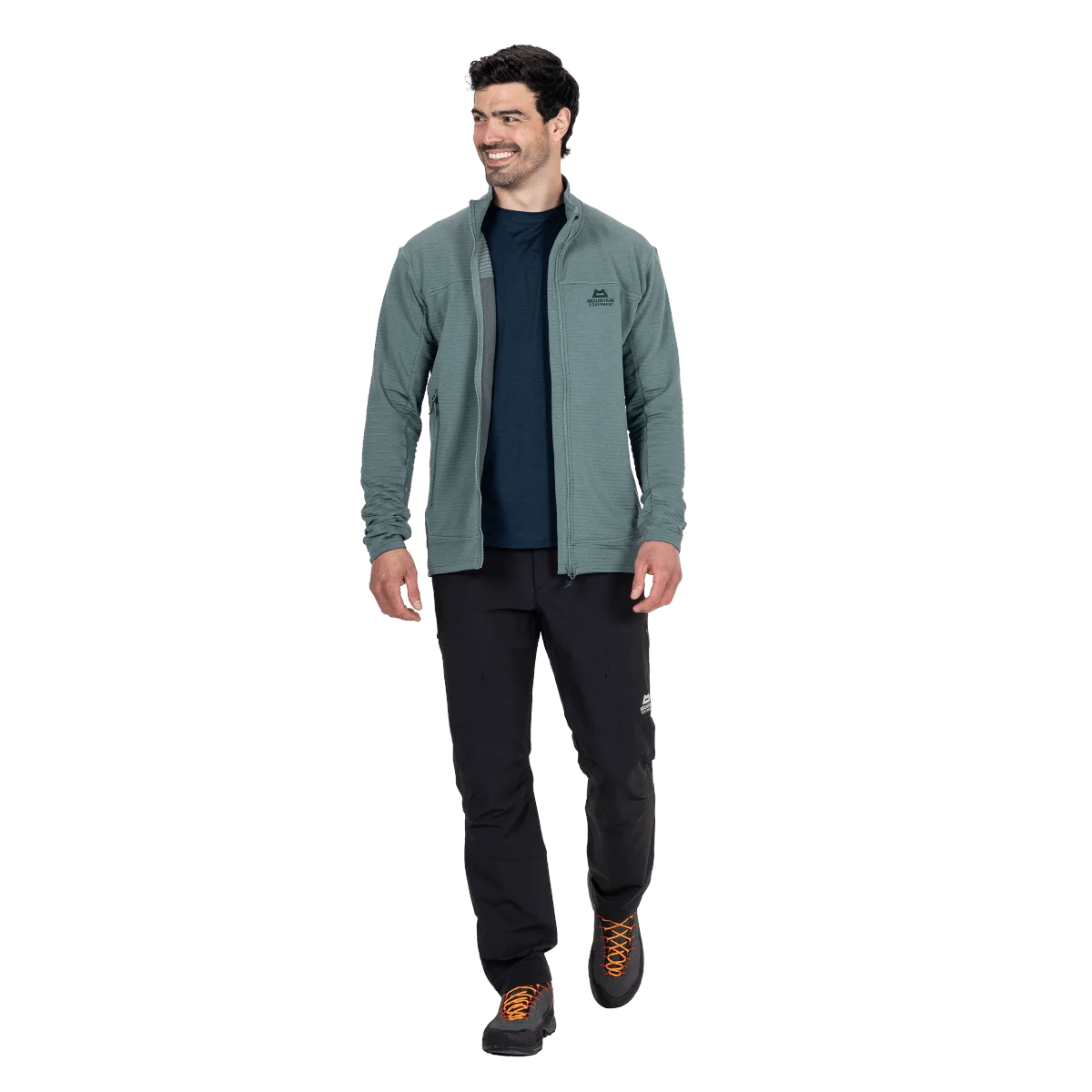 Mountain Equipment Apiro Men's Jacket in Goblin Blue - Front on Model 2