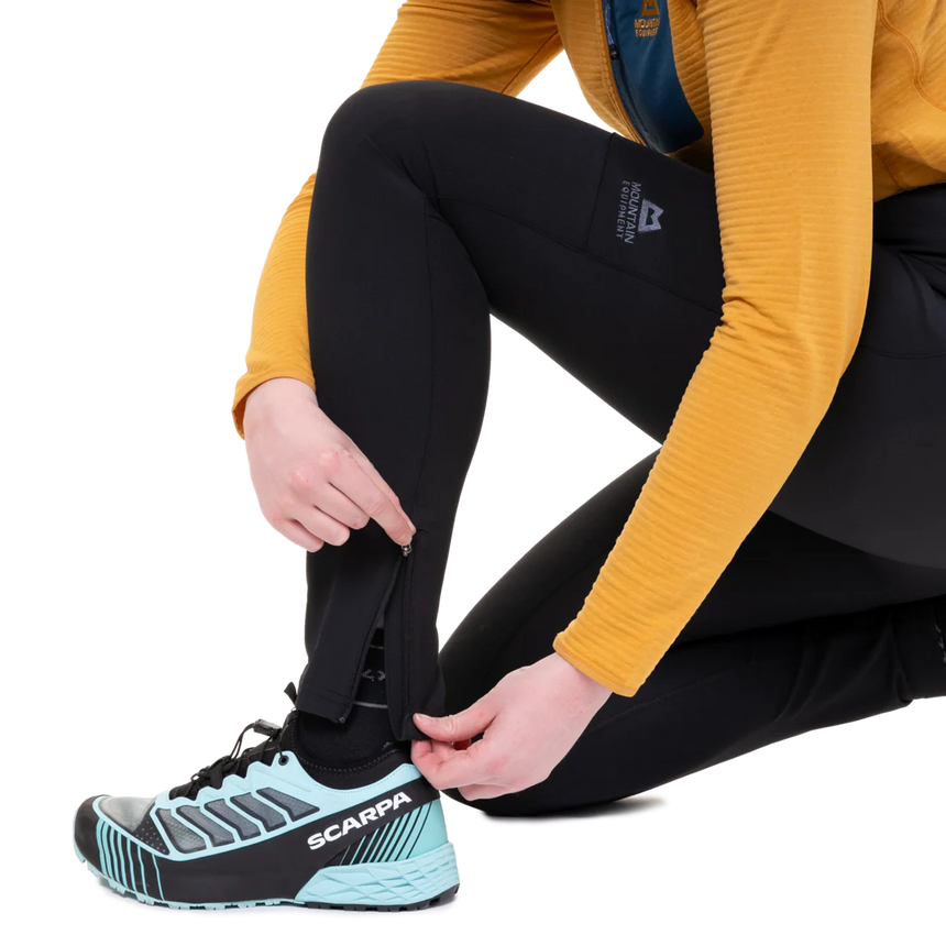 Mountain Equipment Austra Women's Tight in Black - Ankle Zip Detail