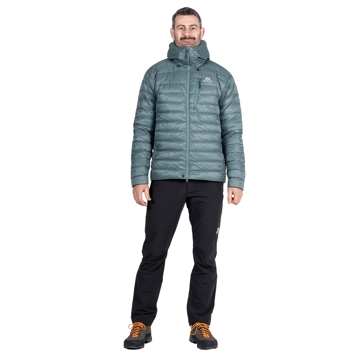 Mountain Equipment Baltoro Men's Jacket in Goblin Blue - Front On Model