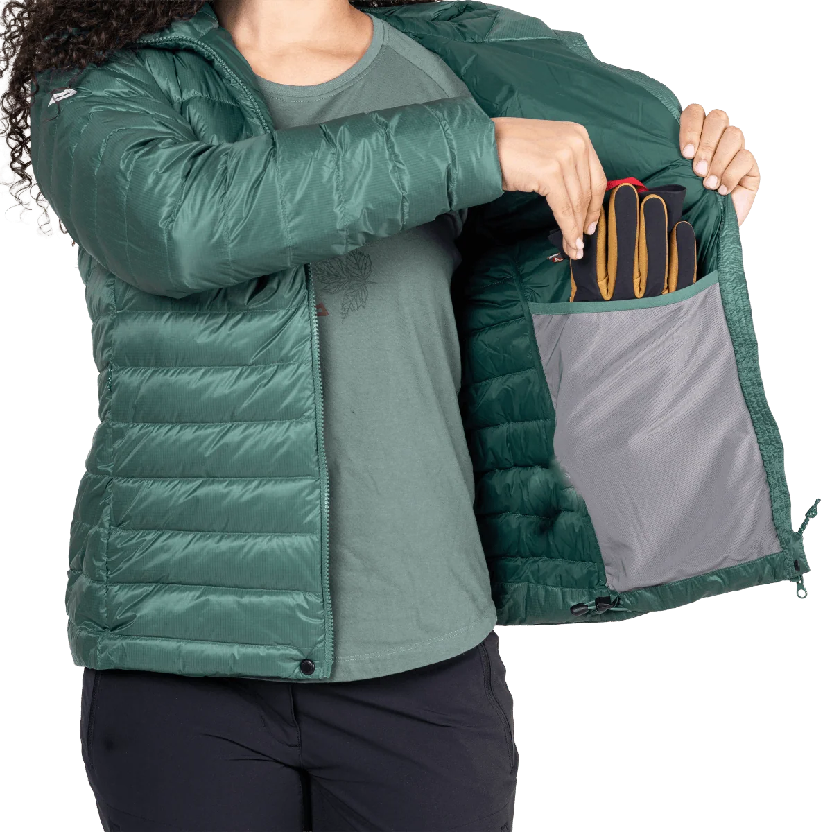 Mountain Equipment Baltoro Women's Jacket in Sea Pine - Inner Security Pocket