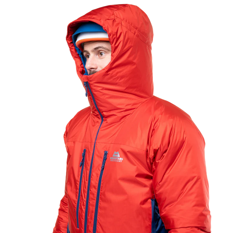 Mountain Equipment Citadel Men's Jacket in Admiral/Chili - Hood Up