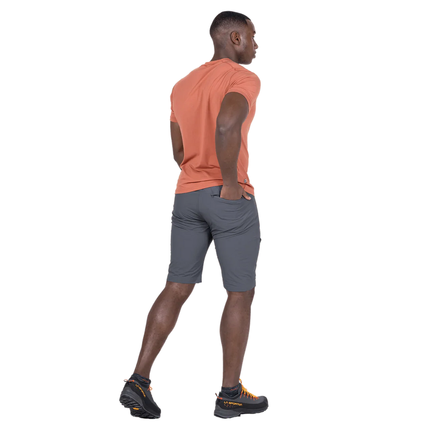 Mountain Equipment Comici Men's Short in Ombre Blue - Walking Side Model