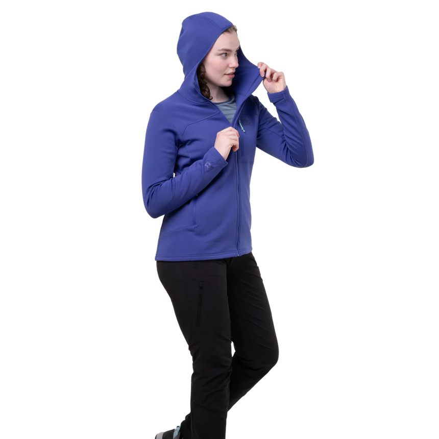 Mountain Equipment Durian Hooded Women's Jacket in Clematis - Hood Detail