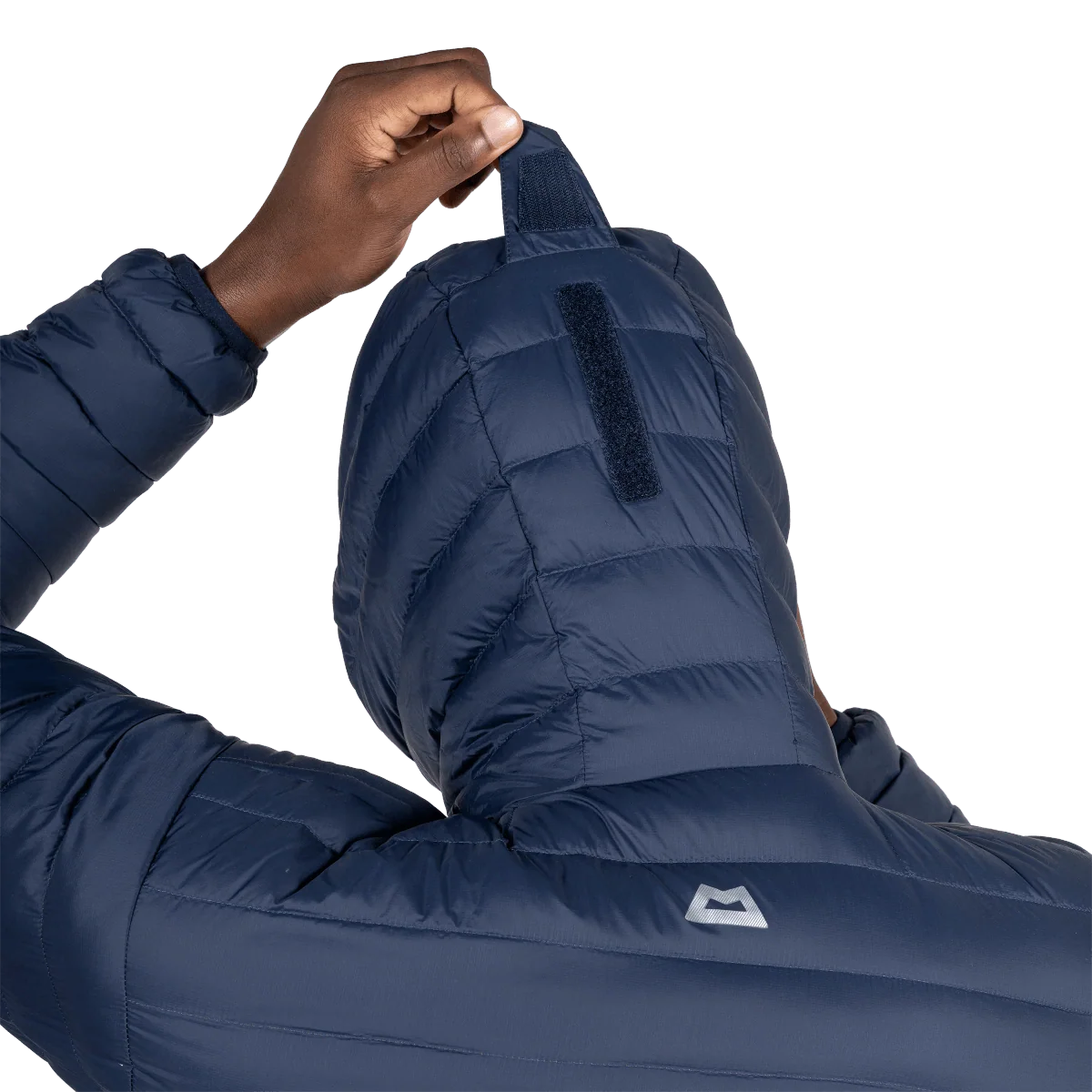Mountain Equipment Earthrise Hooded Men's Jacket in Cosmos - worn