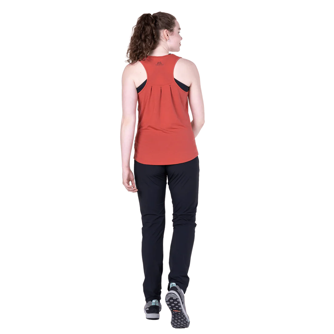 Mountain Equipment Equinox Women's Vest in Rosewood - On Model Walking Back 2