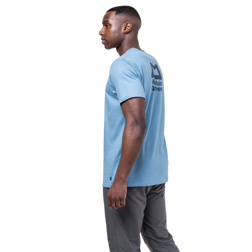 Mountain Equipment Everest Men's Tee in Heritage Blue - On Model Side