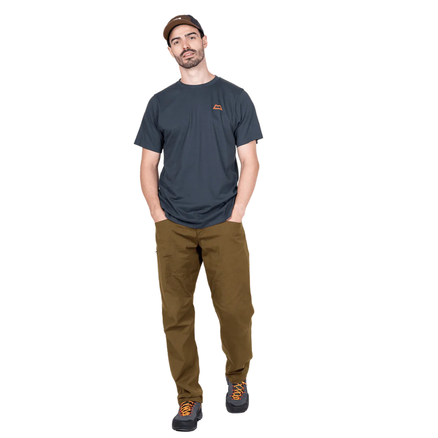 Mountain Equipment Everest Men's Tee in Ombre Blue - On Model Front