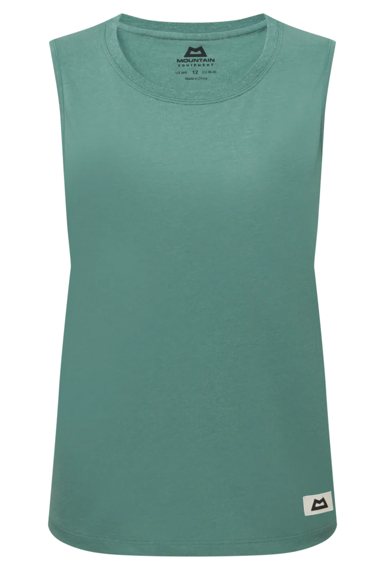 Mountain Equipment Fairhead Women's Tank in Sage - Front flat lay
