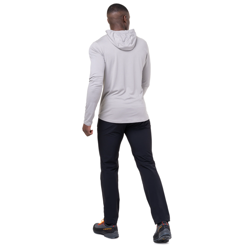 Mountain Equipment Glace Hooded Men's Top in Mist - Side view