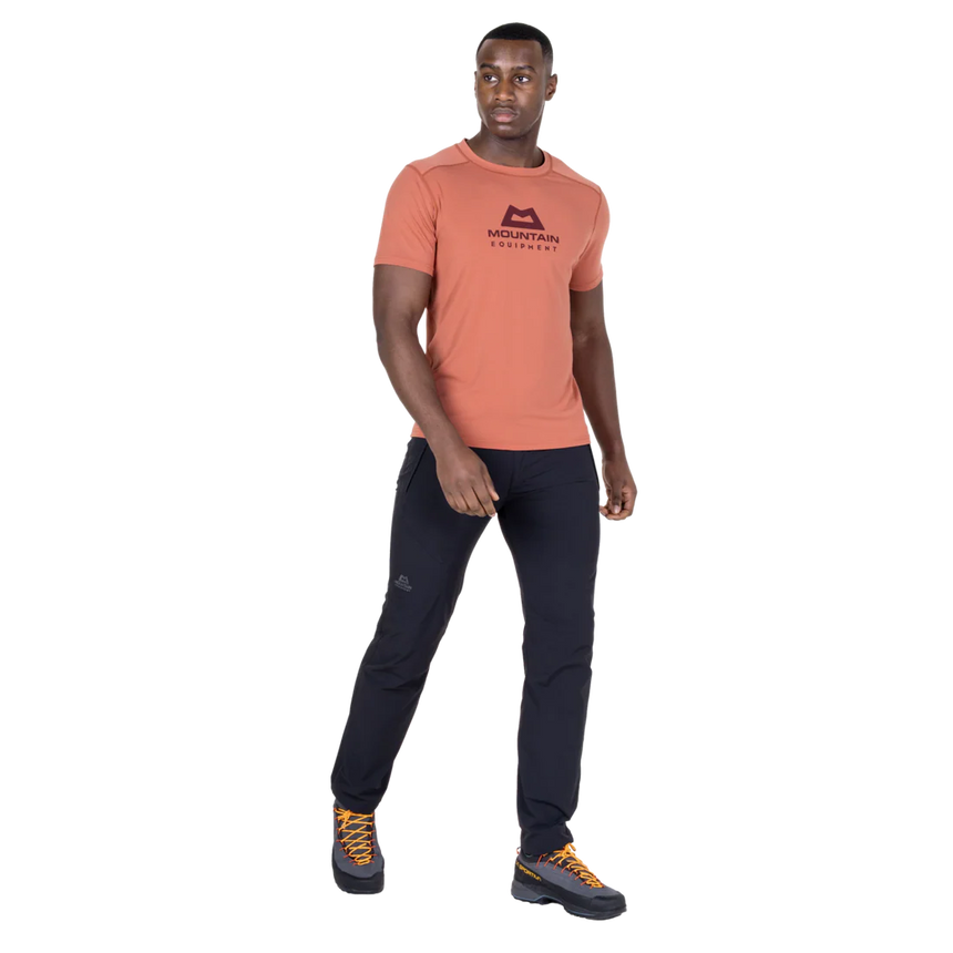 Mountain Equipment Headpoint Emblem Men's Tee in Etruscan Red - Side Model
