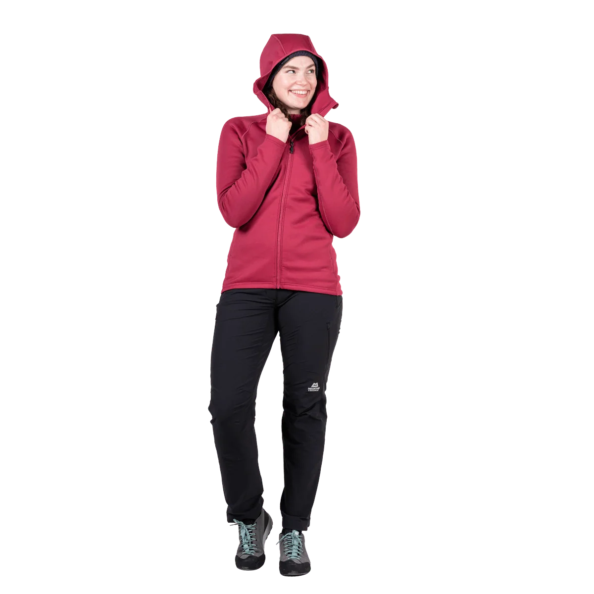 Mountain Equipment Jorasses Hooded Women's Jacket in Maroon - On Model Back