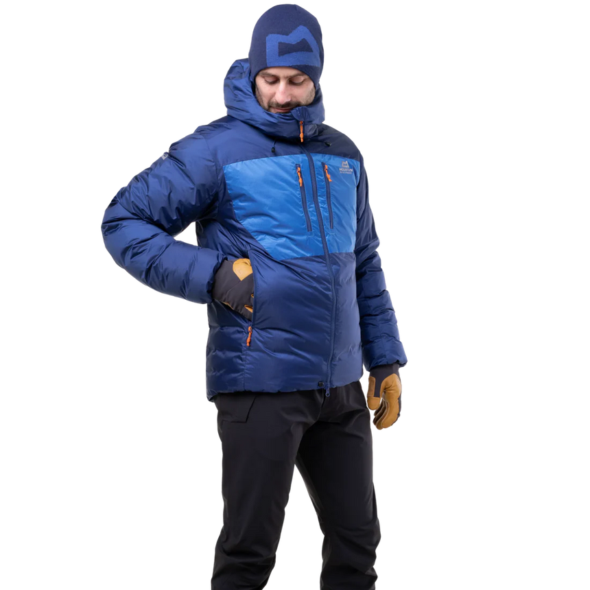 Mountain Equipment Kryos Men's Jacket in Admiral/Atlantic - On Model Walking Back