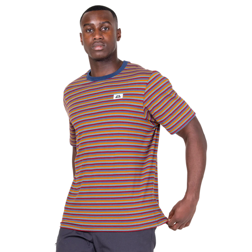 Mountain Equipment Lava Men's Tee in Stanage Stripe - Front view