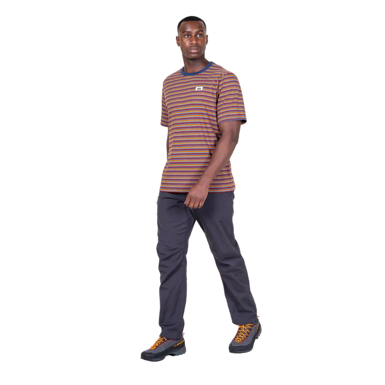 Mountain Equipment Lava Men's Tee in Stanage Stripe - Three quarter view