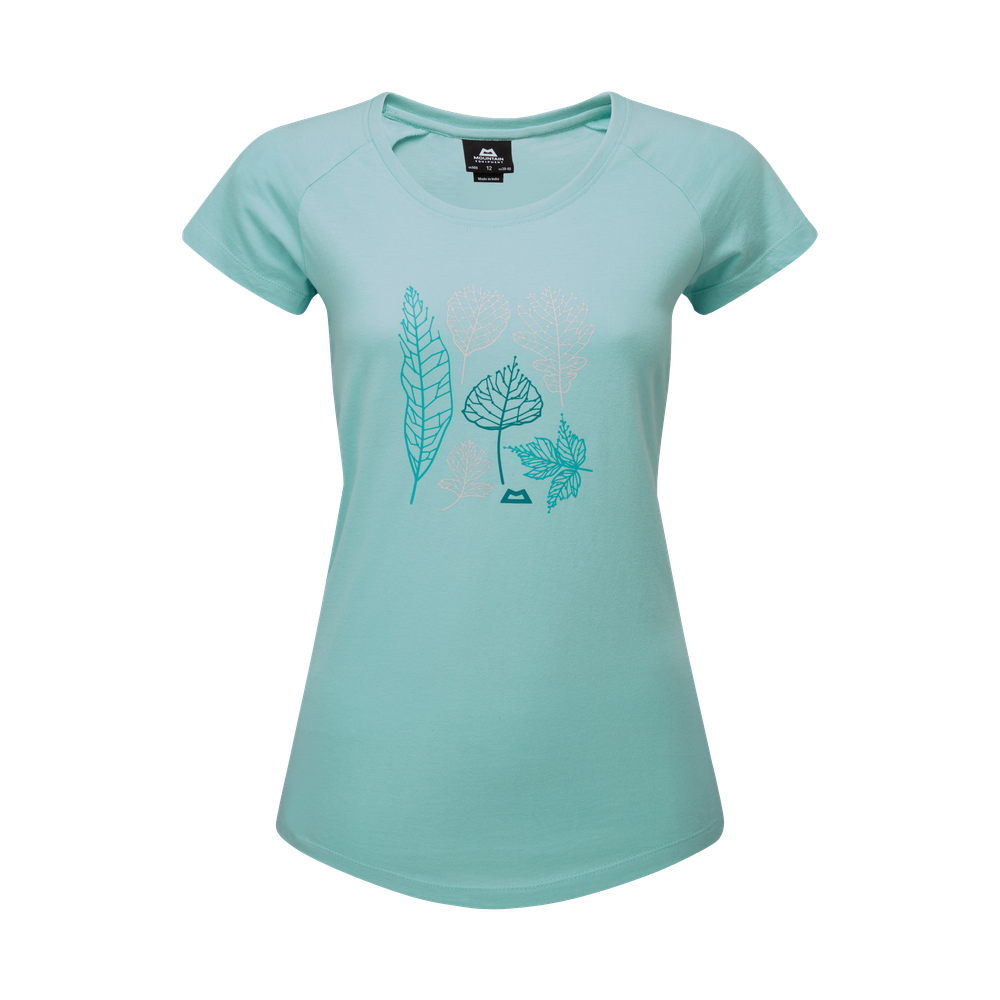 Mountain Equipment Leaf Women's Tee in Aqua - Front