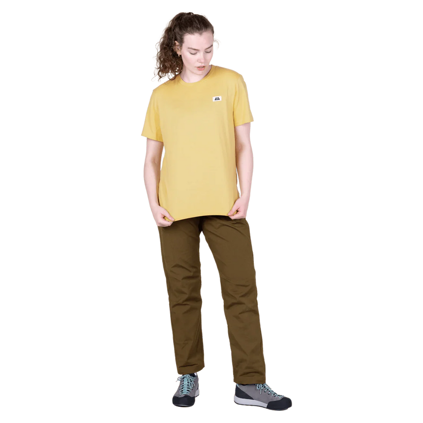 Mountain Equipment Podus Women's Tee in Rattan - Side model view