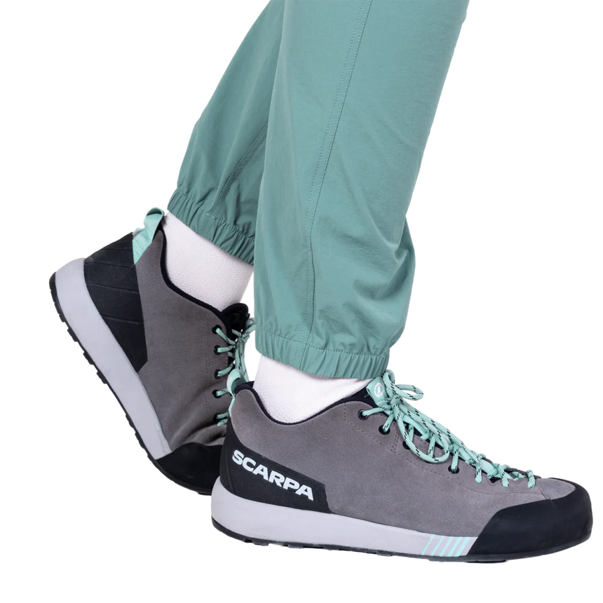 Mountain Equipment Sella Women's Pant in Sea Pine - Elasticated hem detail