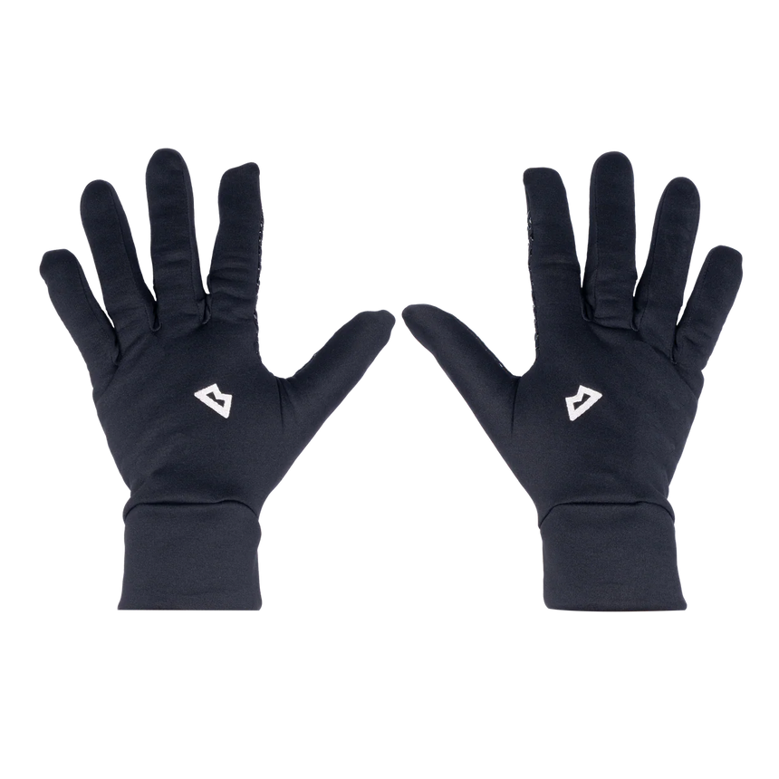 Mountain Equipment Stretch Fleece Grip Glove in Black - Palm and Back of Hand