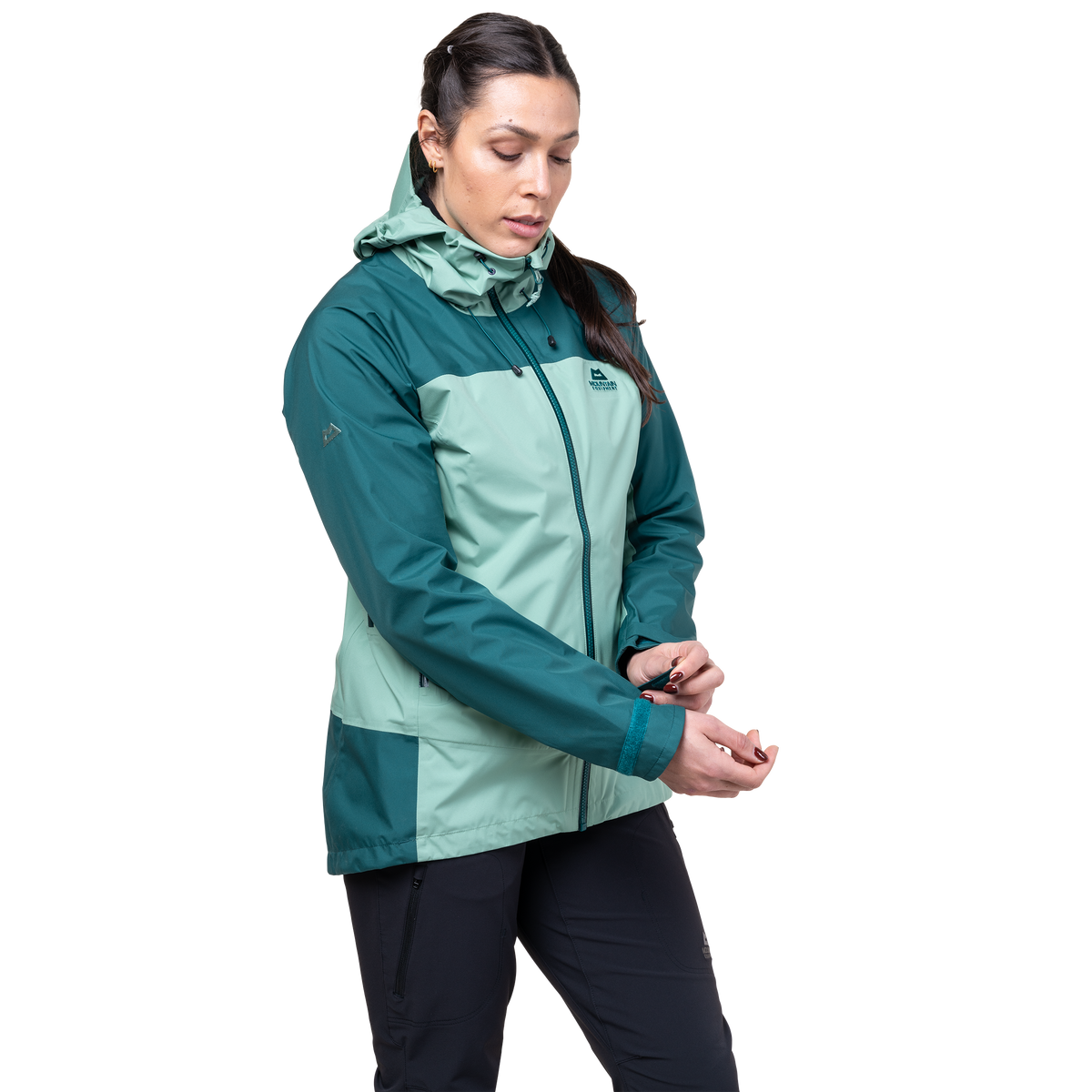 Mountain Equipment Tacul Women's Jacket in Lichen/Deep Teal - Adjustable Cuff